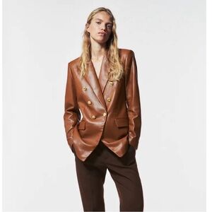 Brown Leather Blazer